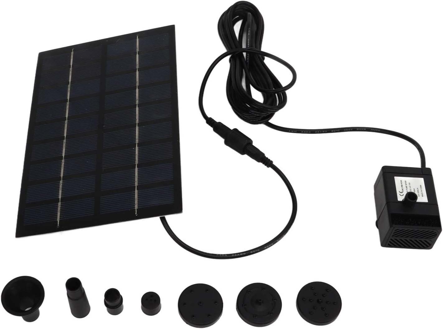High Stability Solar Water Solar Water Pump Kit, Solar Pond Pump Pump Kit 9V 1.8W anti Clogging Mesh Solar Pond Pump for Bird Baths, Easy Mounting image number 1