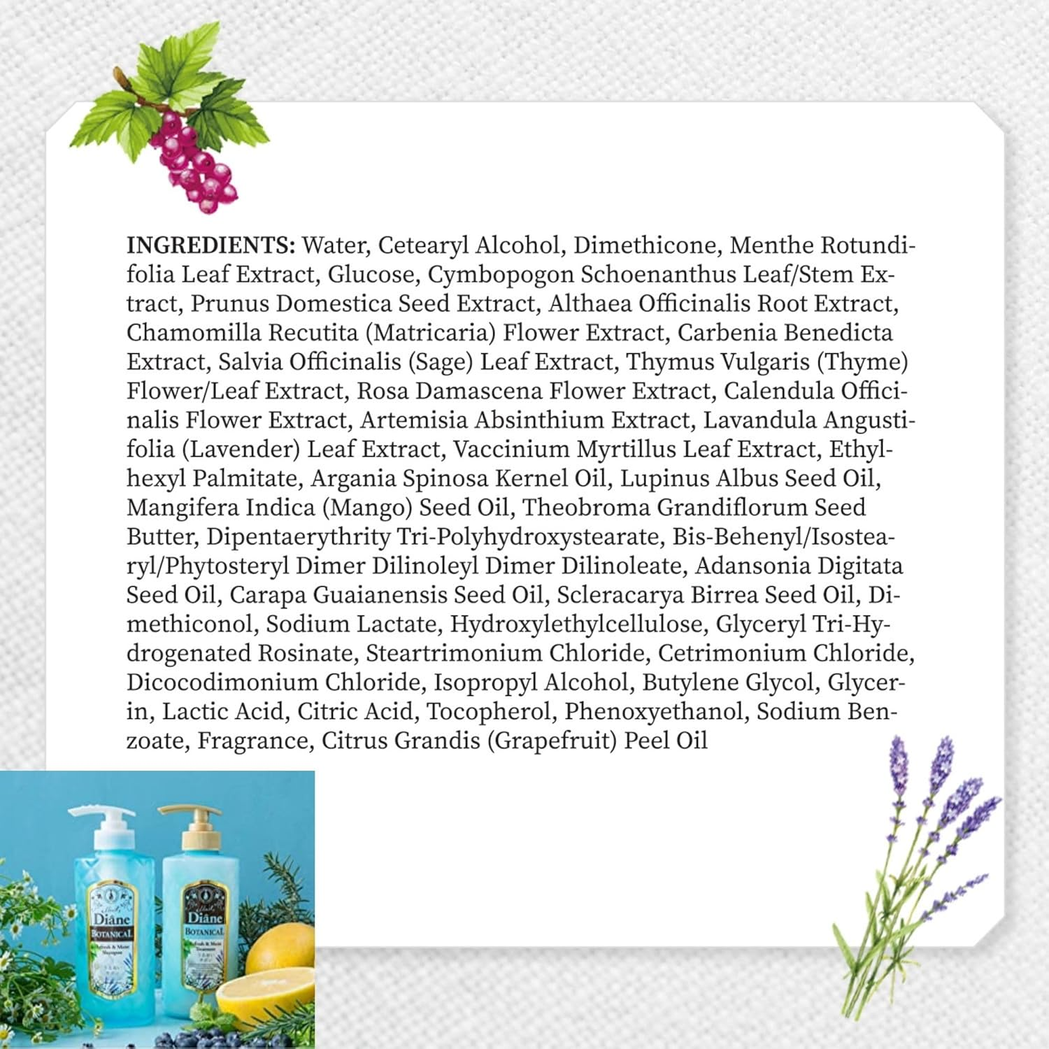 Moist Diane Botanical Refresh and Moist Treatment, 480 Ml image number 3