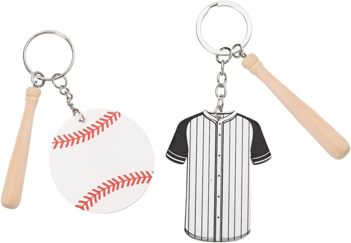 Baseball Themed Gifts for Team Sports Party Favors for Baseball Player Graduation Birthday Gifts for Grandson Son Softball Team Sports Bag Charms for Backpack School Bag DIY Crafting Keychain 2 Pcs image number 3