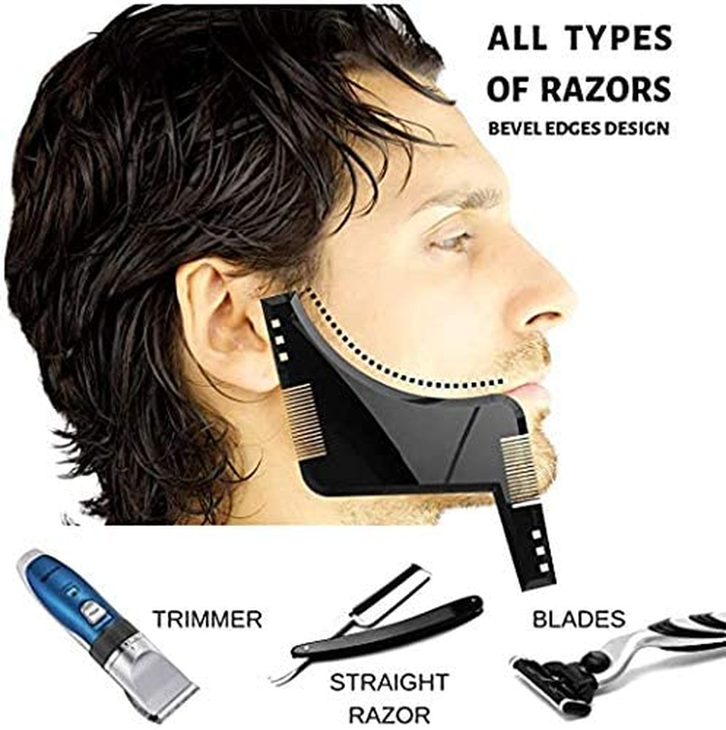 Ashintar Beard Shaper,Beard Shaping Tool Template,Double-Sided Beard Comb Facial Hair Trimmer for Men image number 4