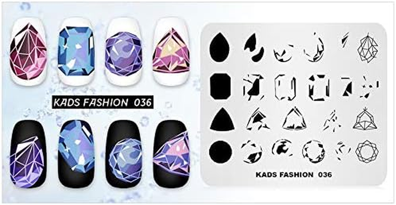Image Template Nail Art Stamping Plate with Crystal Gem Patterns for DIY Manicure Print Transfer Tools image number 2