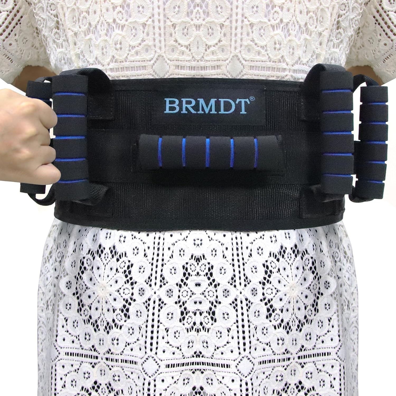 Gait Belt Transfer Belts for Seniors, Gate Belts Medical for Elderly Mobility Limited People Standing & Walking Assist Aid, 5.4" Widened Gait Belt with 7 Soft Handles, Quick Release Buckle image number 1