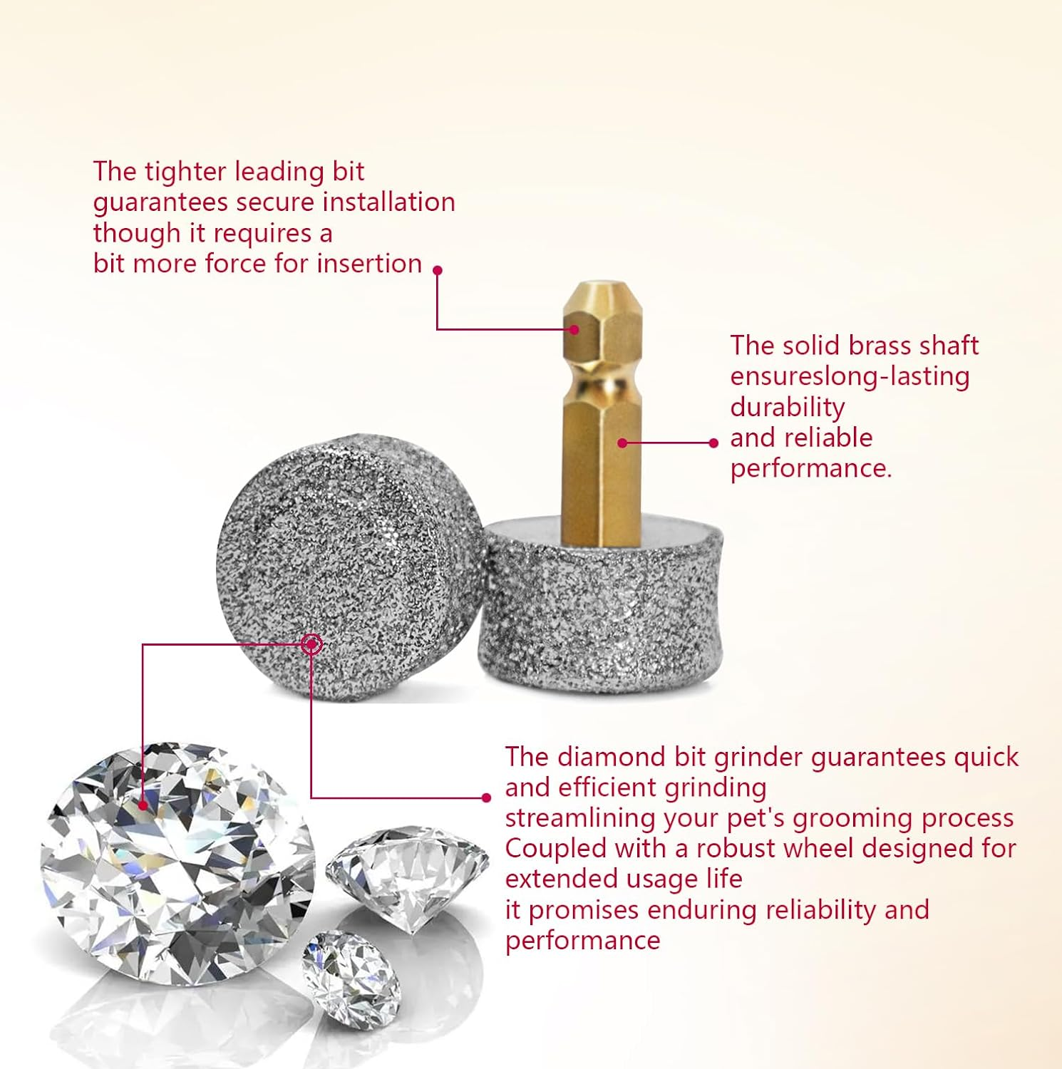 2 Pack Replacement Grinding Wheels/Heads/Bits for Casfuy All Models (Except N90), Luckytail and Most Brands' Cat/Pet/Dog Nail Grinders, Highly Efficient, Safe and Reliable image number 5