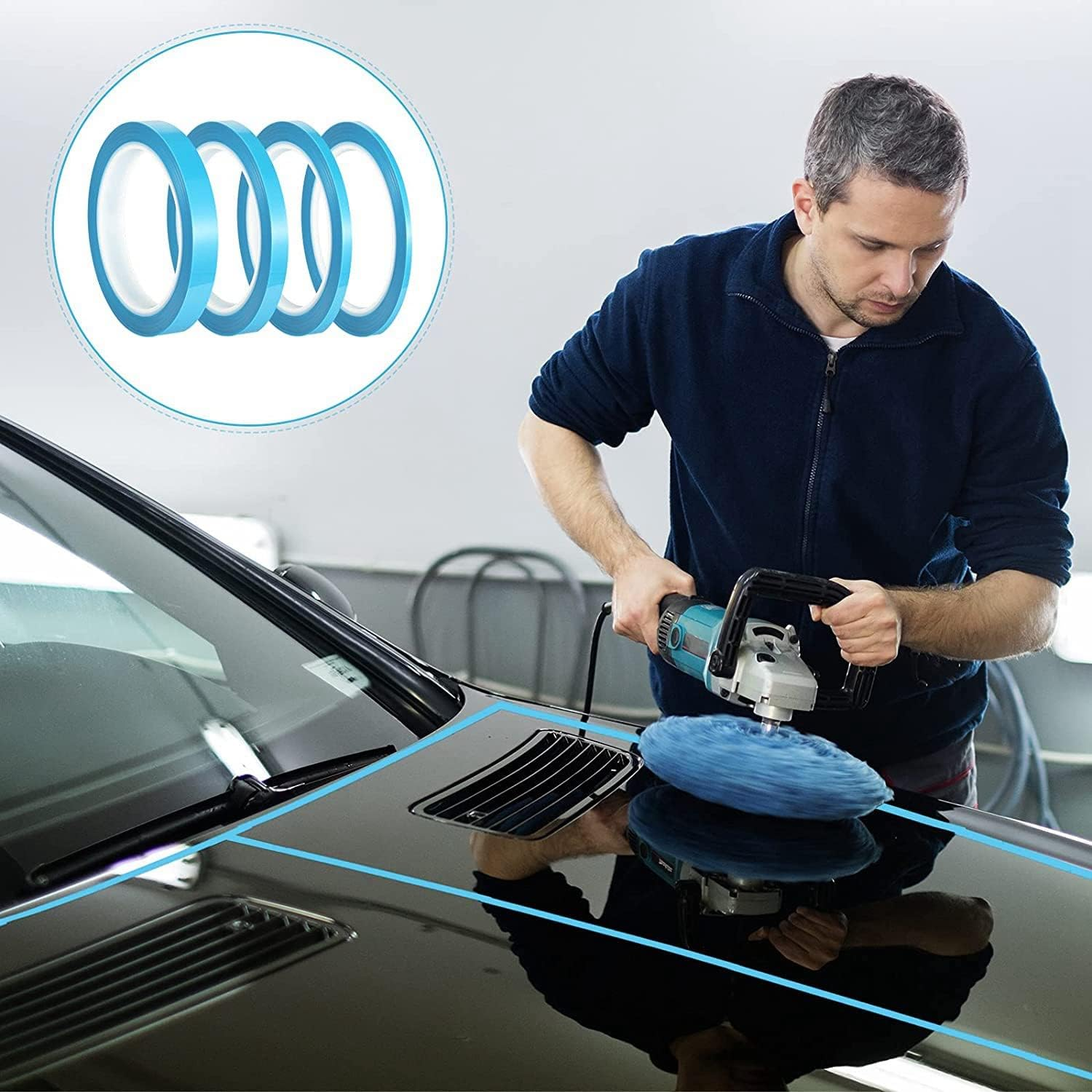 Fine Line Tapes 1/8 Inch 3Mm Vinyl Fine Line Masking Tape for Curves Automotive Car Painter, 33 Meters for Each Roll image number 6