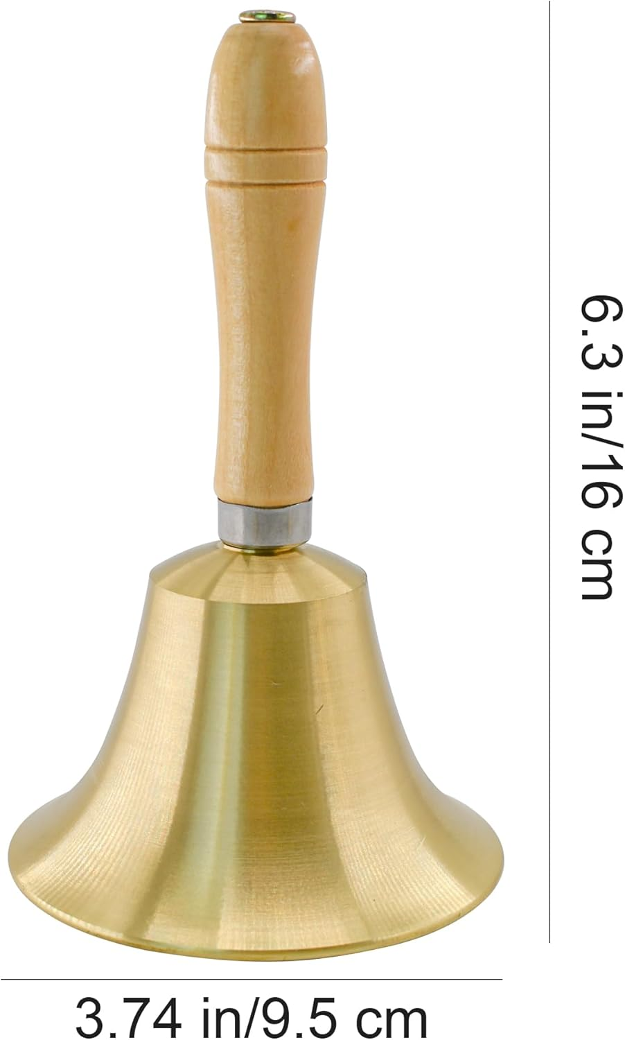 Mrmrkura Super Loud Solid Brass Hand Call Bells with Wooden Handle for Church, Hotel, School, Service, Wedding (Medium) image number 5