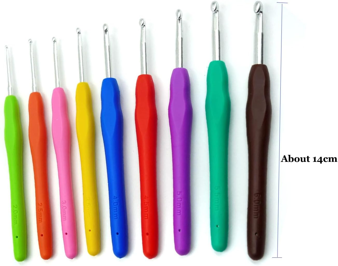 9 Pcs Crochet Hooks Kit,Colorful Soft Handle Crochet Tool Crochet Set,Non-Slip Crochet Hooks Set with Ergonomic Handle,Beginner Knitting and Crochet Supplies image number 1