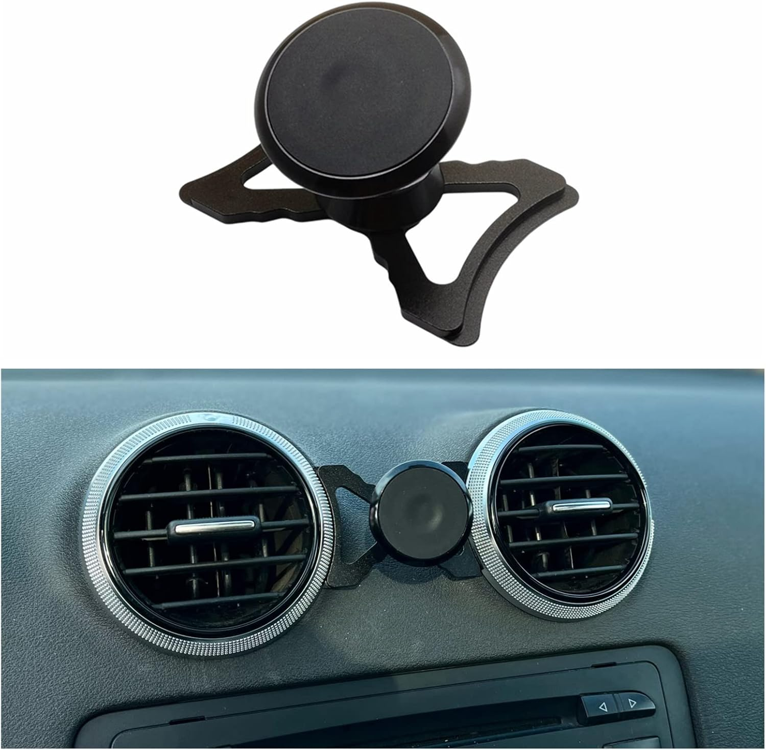 Cookiss Magnetic Mobile Phone Holder Compatible with Audi A3 8P and Audi S3 8P Suitable for Smartphone and GPS with Car Mobile Phone Holder 360 Degree Adjustable View (Black)