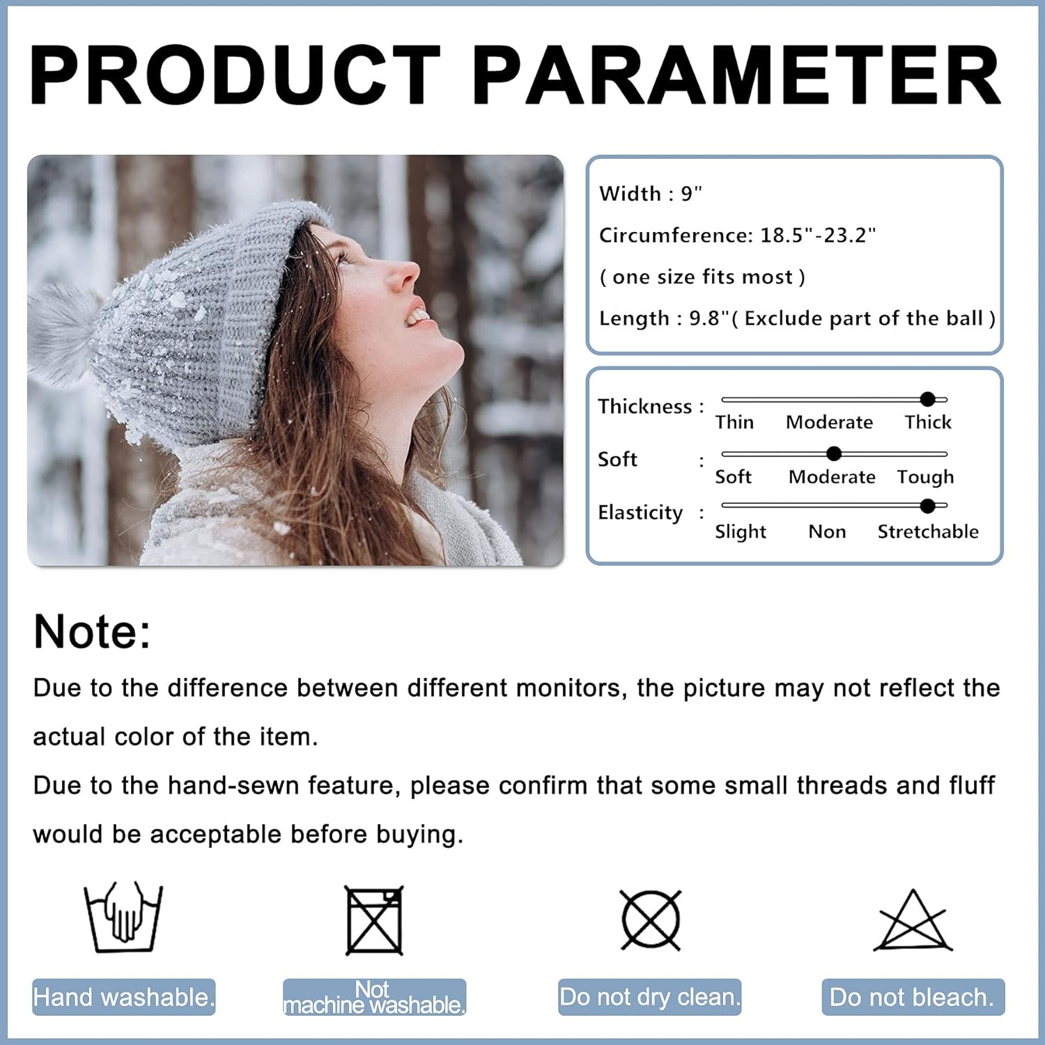 MTR Women'S Winter Beanie Warm Fleece Lining - Thick Slouchy Cable Knit Skull Hat Ski Cap image number 4