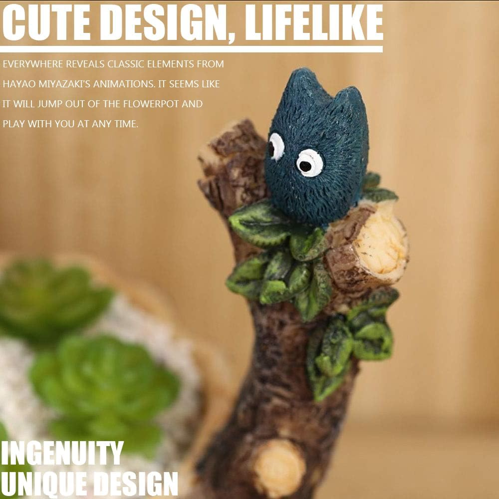Succulent Pot,Small Garden Pots,Cartoon Flower Planter,Resin Flowerpot, Mini Home Decoration,With Drainage, Cute Resin Totoro Flower Planters Decoration, Handicraft Mini Plant Pots for Small Planter image number 1