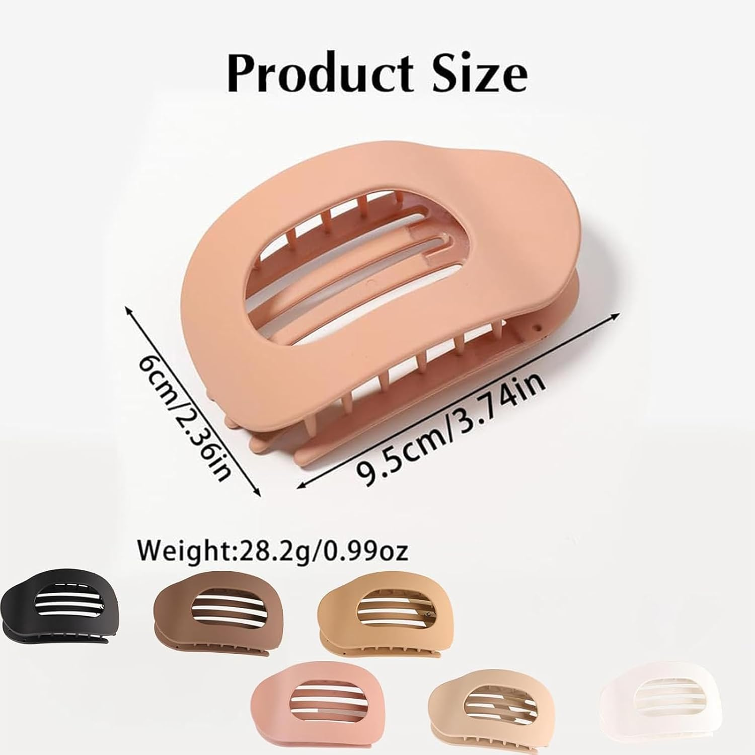 4 PCS Flat Hair Clips, Hair Claw Clips, Suitable for Coarse and Fine Hair Types, Comfortable Curved Flat Hair Clip, Suitable for Lying Down, Driving, and Other Scenarios image number 1
