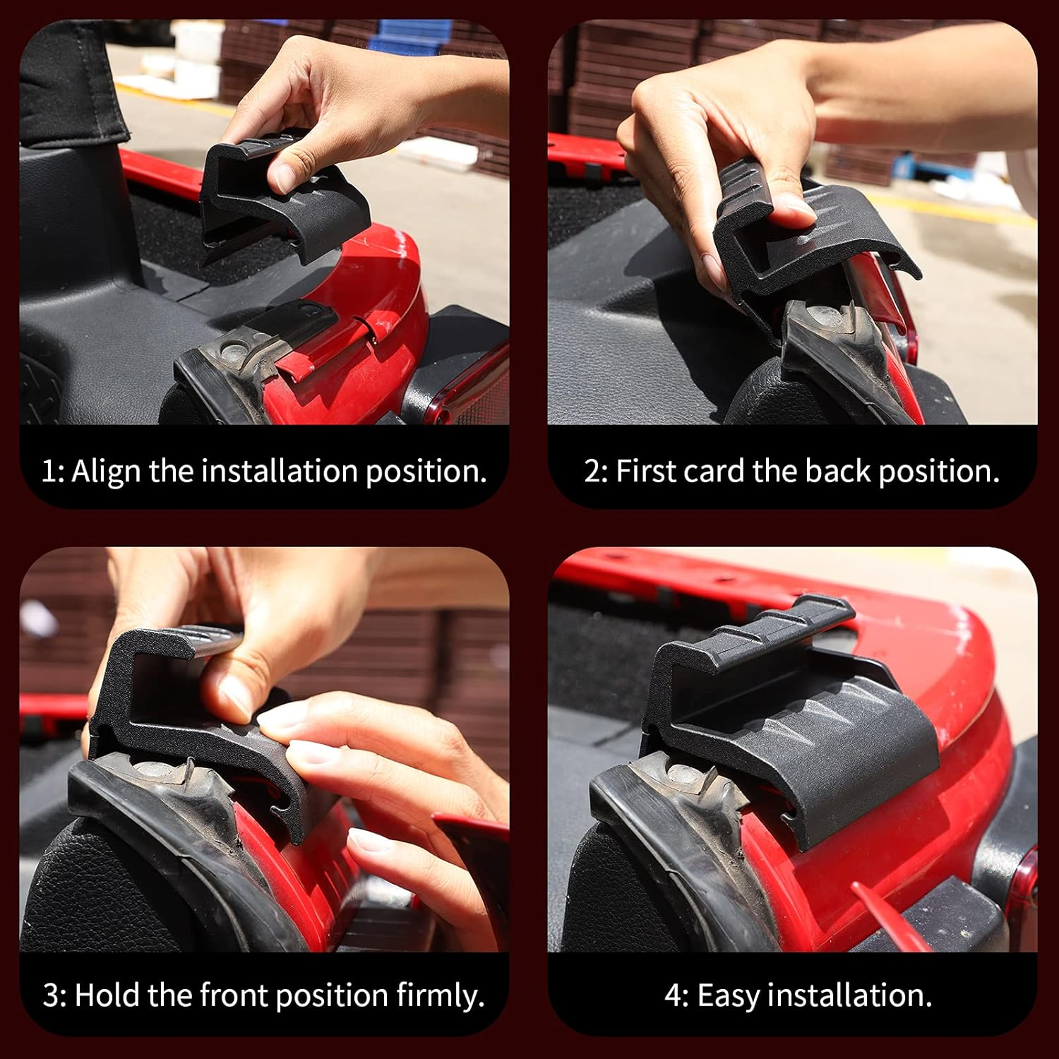 2PCS Soft Top Rear Window Clips Retainer Brackets Tailgate Bar Holders for 2007-2018 Jeep Wrangler JK JKU image number 6