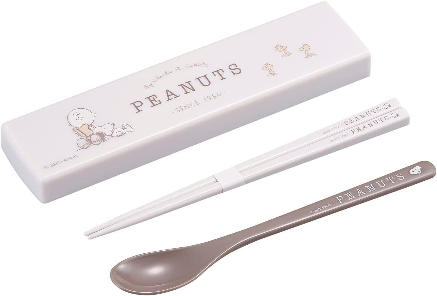 OSK CT-27 Peanuts Everyday Cutlery Set, Snoopy Pull Lid Combi, Chopsticks, 7.1 Inches (18 Cm), Spoon, Made in Japan, Dishwasher Safe, No Crunching, Sliding, Easy to Use, Stylish, Cute, Unisex, Kids, image number 6