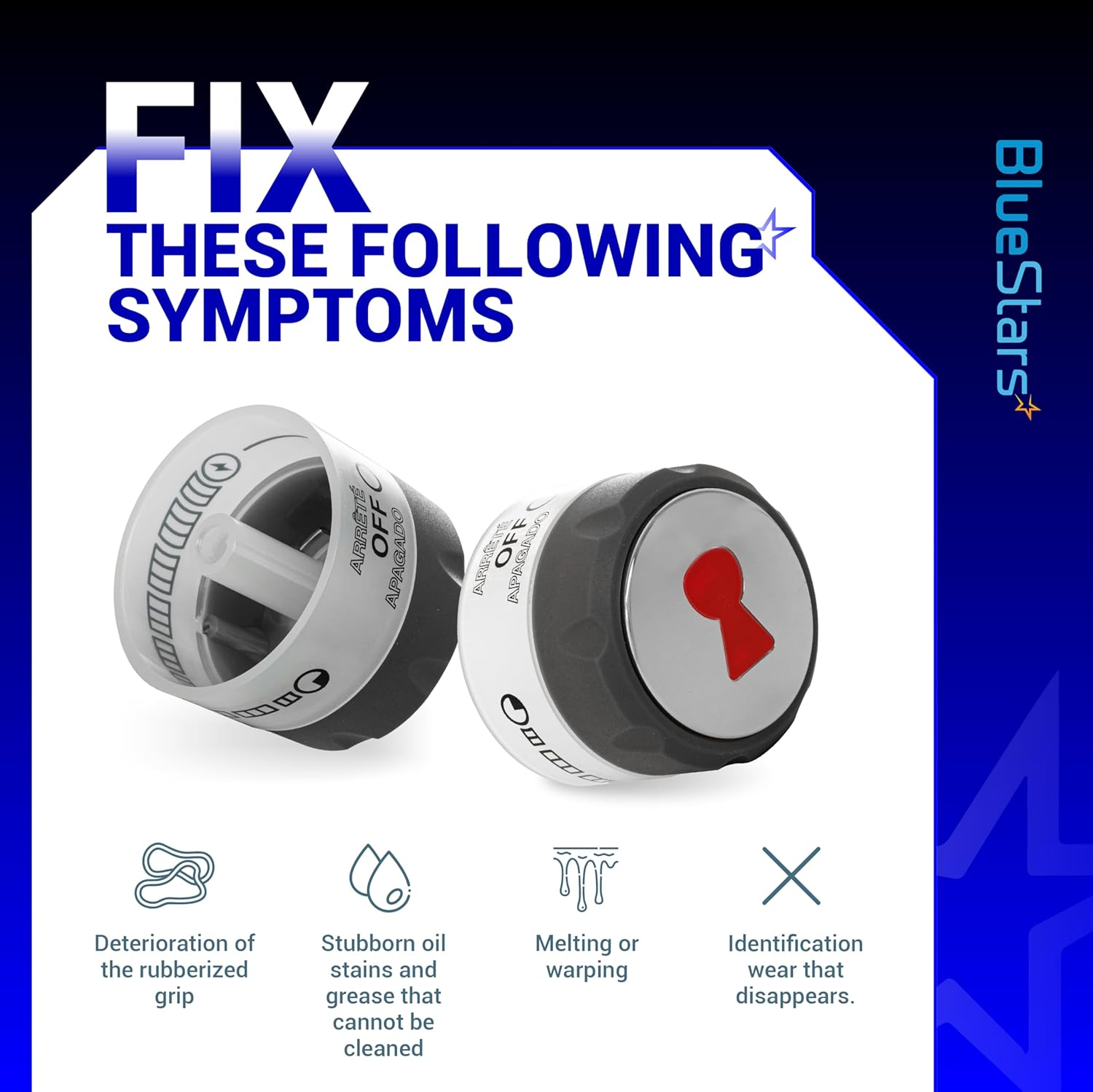 Bluestars [Updated] 91538 Lighted Control Knobs Assembly - Pack of 2 Grill Knobs for Weber Summit 400/600 Grills Manufactured in 2012 Years and Later - Fit E-470/670 S-460/470/660/670 and More image number 6