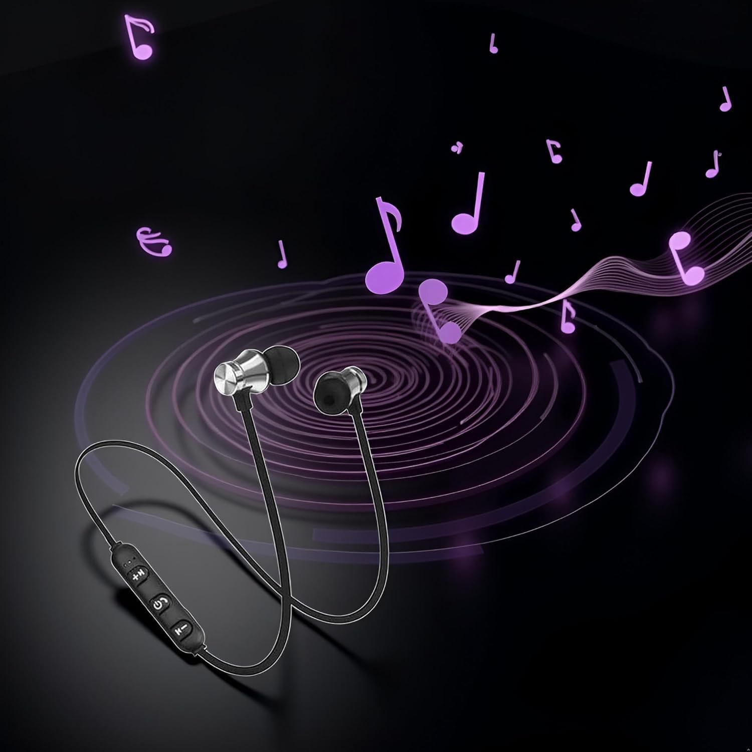 Opemg Black Earphone In-Ear Stereo Headset Earphone Wireless Bluetooth Headphone Earbud Headphones Accessories,Earbud and In-Ear Headphones image number 1