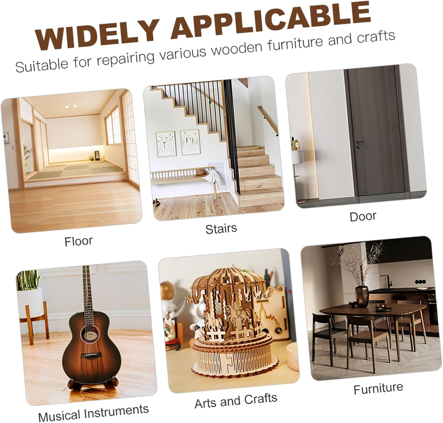 KOMBIUDA Furniture Touch up Markers 6Pcs Set Wooden Furniture Repair Pens Oil-Based Scratch Concealing Touch-Up Kit image number 3