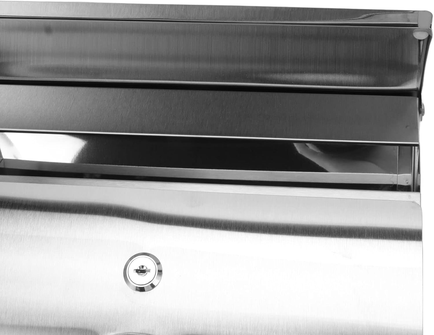 Wall Mounted Mailbox, Stainless Steel Rainproof Locking Security Mailbox with Key Lock Large Capacity Mail Post Box Curved Letterbox for Home Outdoor, Easy to Install image number 1