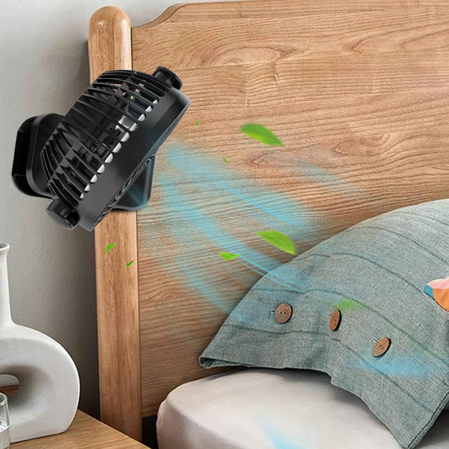 Simpeak 10000 Mah Rechargeable LED USB Fan Clip on Fan Desk Fan, Portable Personal USB Small Fan Outdoor Indoor Office Home Desk Car Camping Fan with 3 Speeds| 3 LED Light Modes| 720&deg; Rotation