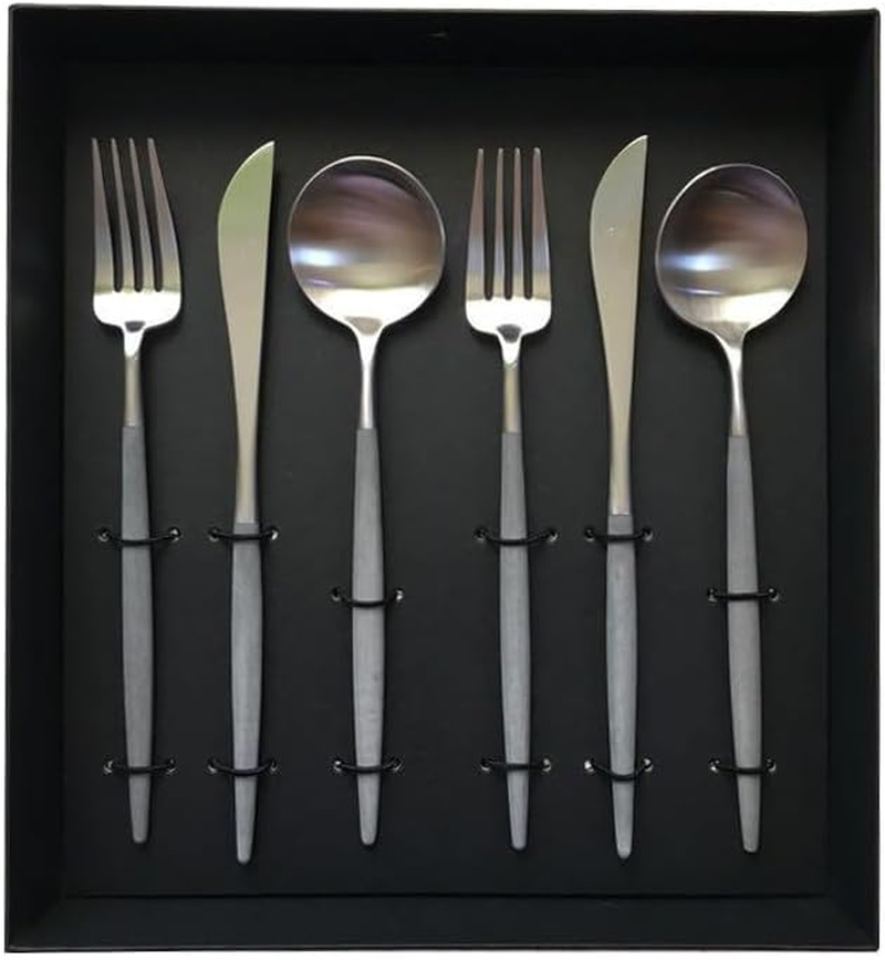 Cutipol GOA Black Silver Dinner Set, 6 Pieces