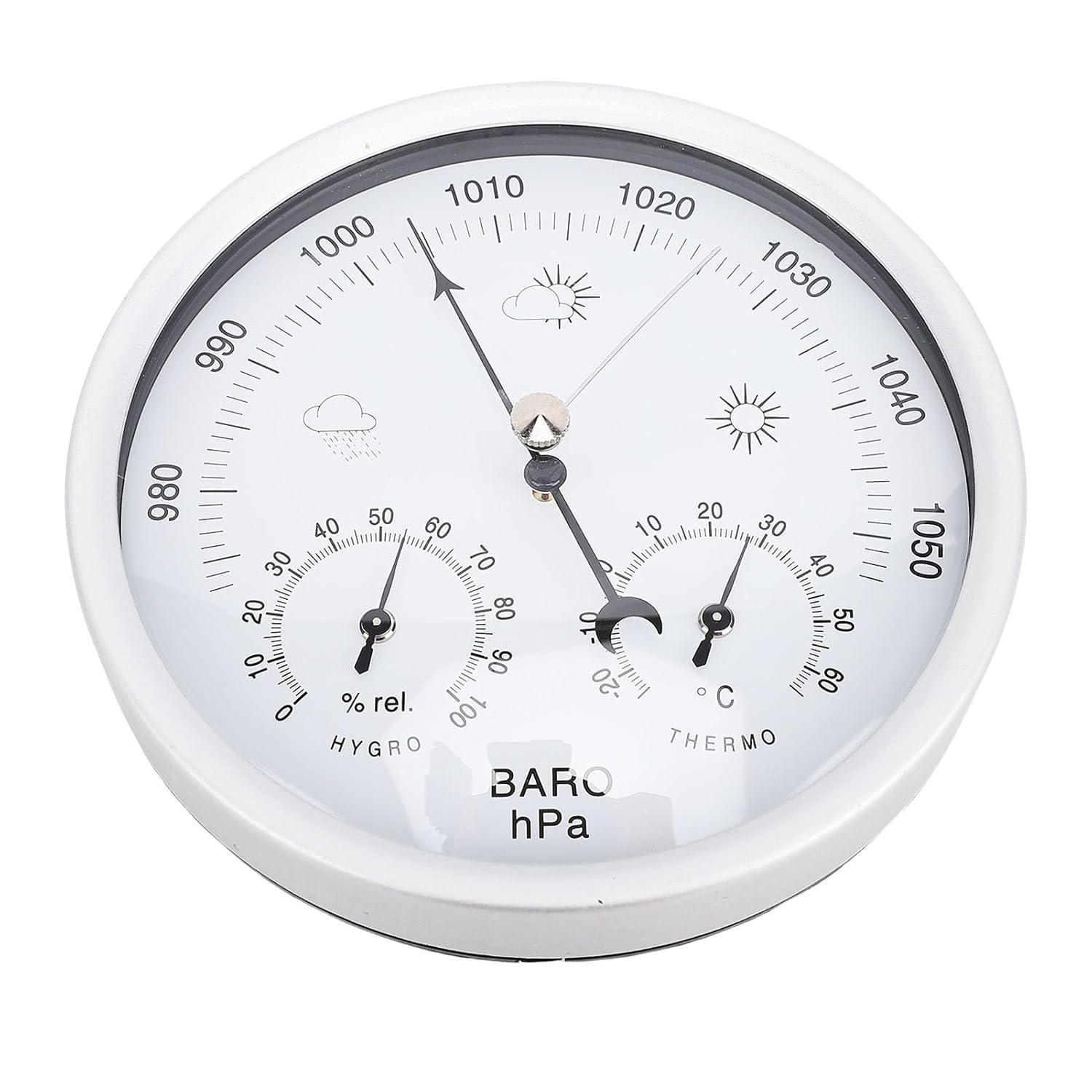 Fdit Wall Mount Weather Station, Easy to Clean Horizontally Vertically Hanging round Weather Station for Indoor Outdoor Use image number 2