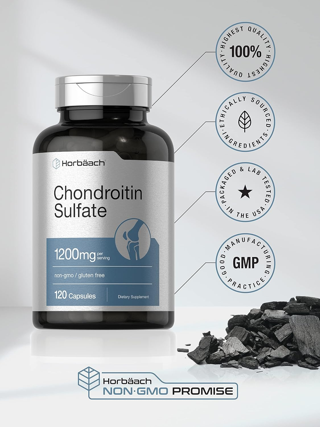 Chondroitin Sulfate 1200Mg | 120 Capsules | Non-Gmo & Gluten Free Supplement | by Horbaach image number 6