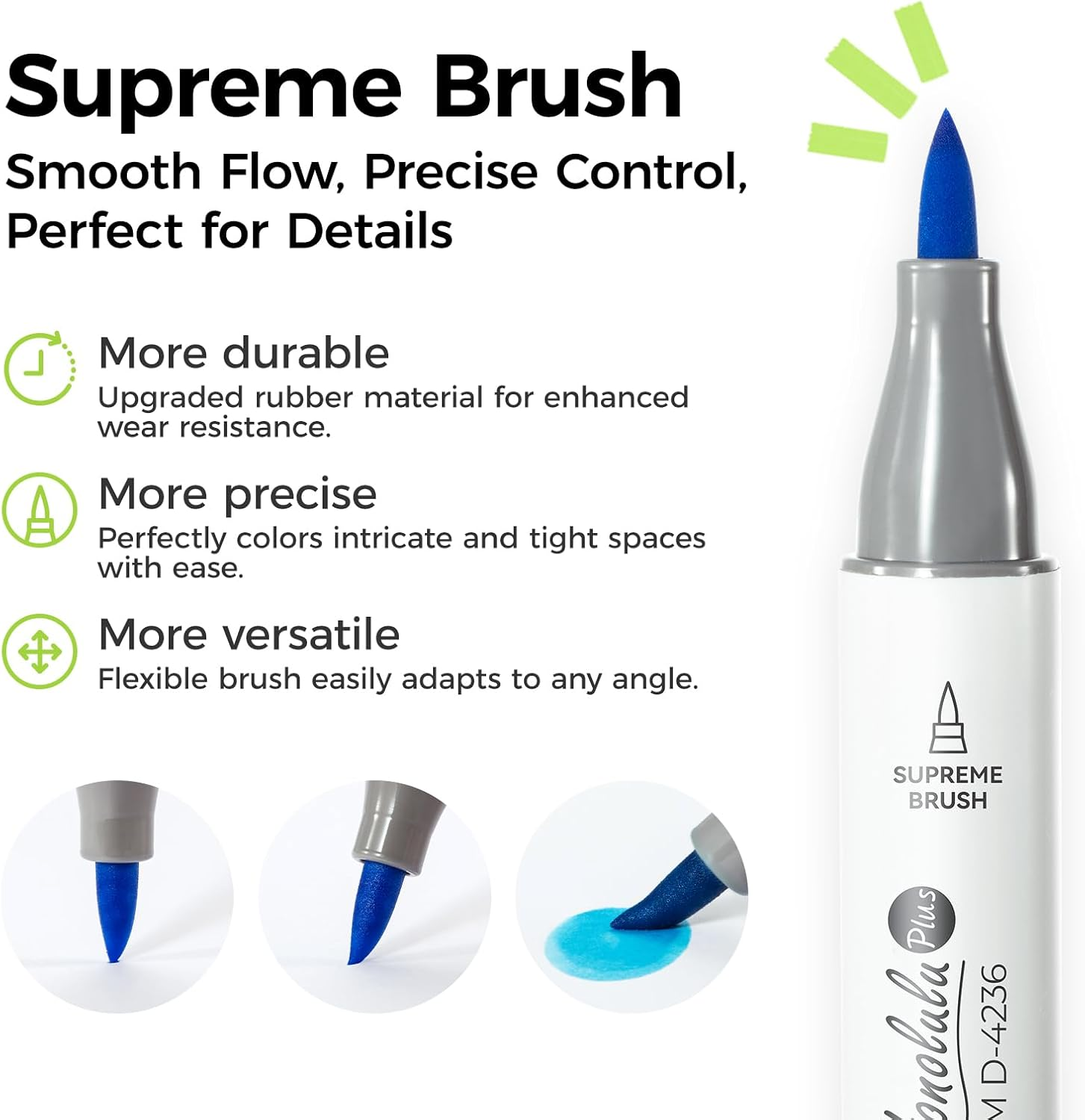 Ohuhu Alcohol Markers Brush Tip: 36-Color Supreme Brush & Chisel Double Tipped Art Marker Set for Artist Adults Coloring Illustrations Sketching- Honolulu Plus- Refillable - 36 Colours image number 3