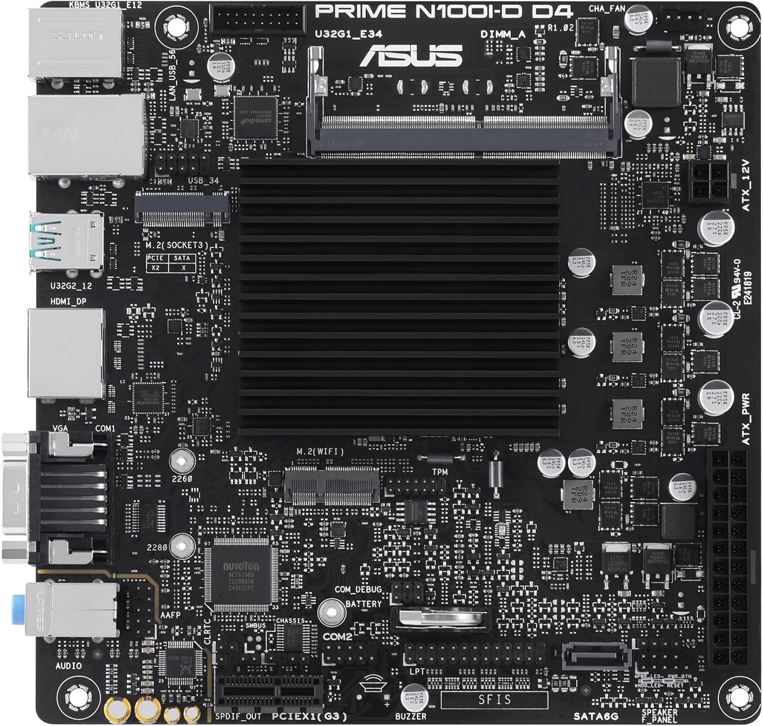 ASUS Prime N100I-D D4 Intel N100 Intel N100 Processor Pcie 3.0 USB 3.2 Gen 2 M.2 DDR4 Motherboard