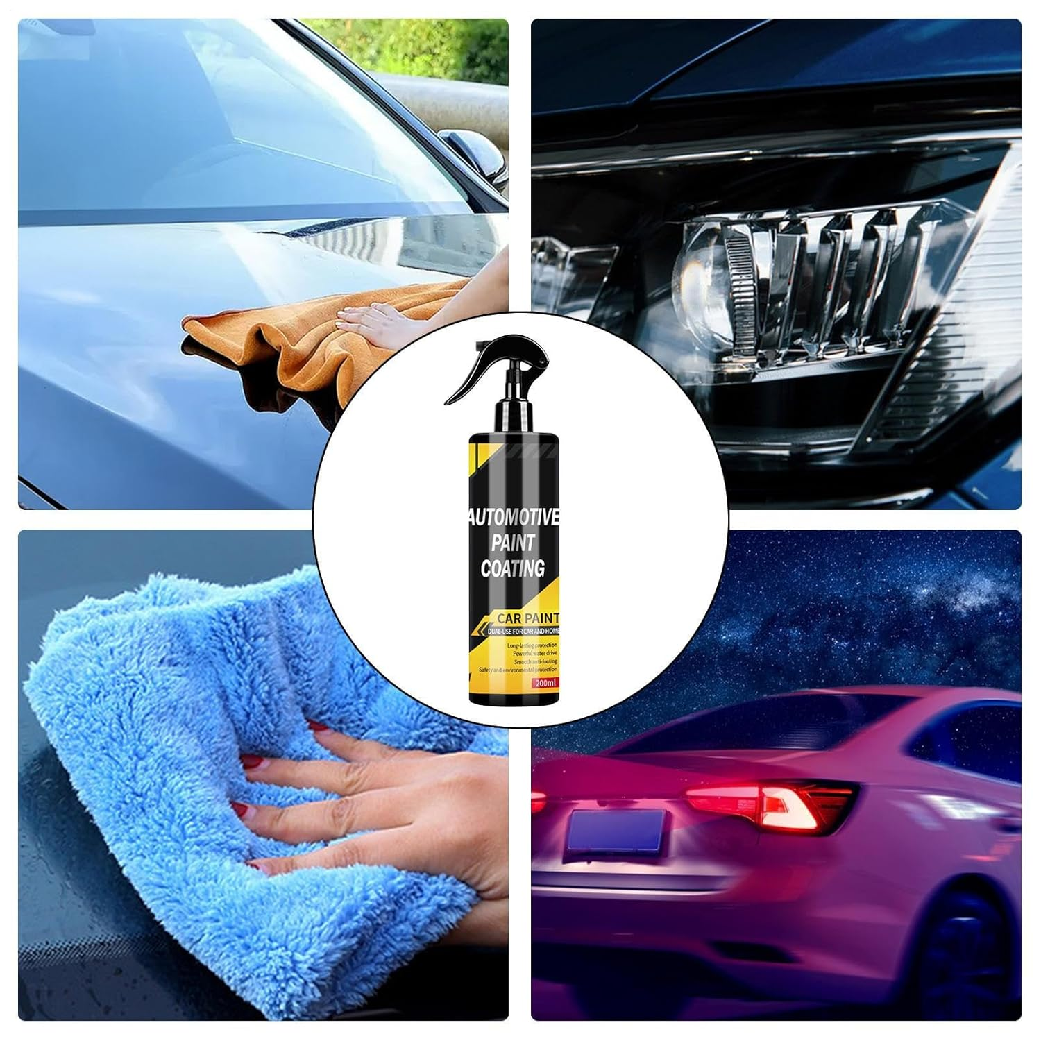 Coating Spray for Vehicles - 200Ml Automotive Paint Sealant Spray,Hydrophobic Shield, Quick-Acting Long-Lasting Cleaning Tool for Daily Care Wheel Protection image number 4