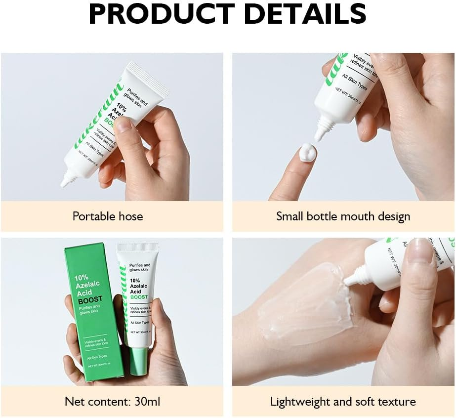 Ai-Uchoice Azelaic Acid 10% Cream for Face Body, 0.7 OZ Acid Acne Gel with Salicylic Acid for Skin Balancing Nourishing for Sensitive Skin Care & Daily Routines (10% Azelaic Acid Cream) image number 4
