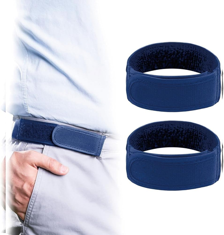 2Pcs No Buckle Elastic Belts Lazy Adjustable Belt Elastic Invisible Side Waist Belt Outdoor Buckle-Less Belt