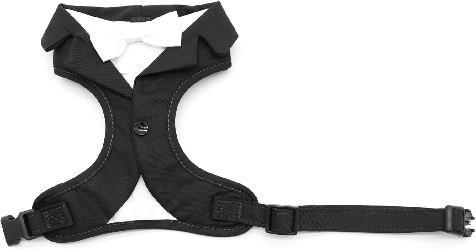 Croci Ceremony Groom Male Dog Harness for Weddings, Tuxedos for Dogs, Adjustable, Black, M/42-55Cm image number 2
