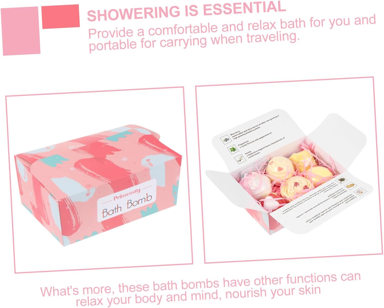 BELLIFFY 6Pcs Creative Cake Shape Relaxing Balls for Shower Sea Salt Bathing Balls Spa Shower Steamer Boys and Girls image number 2