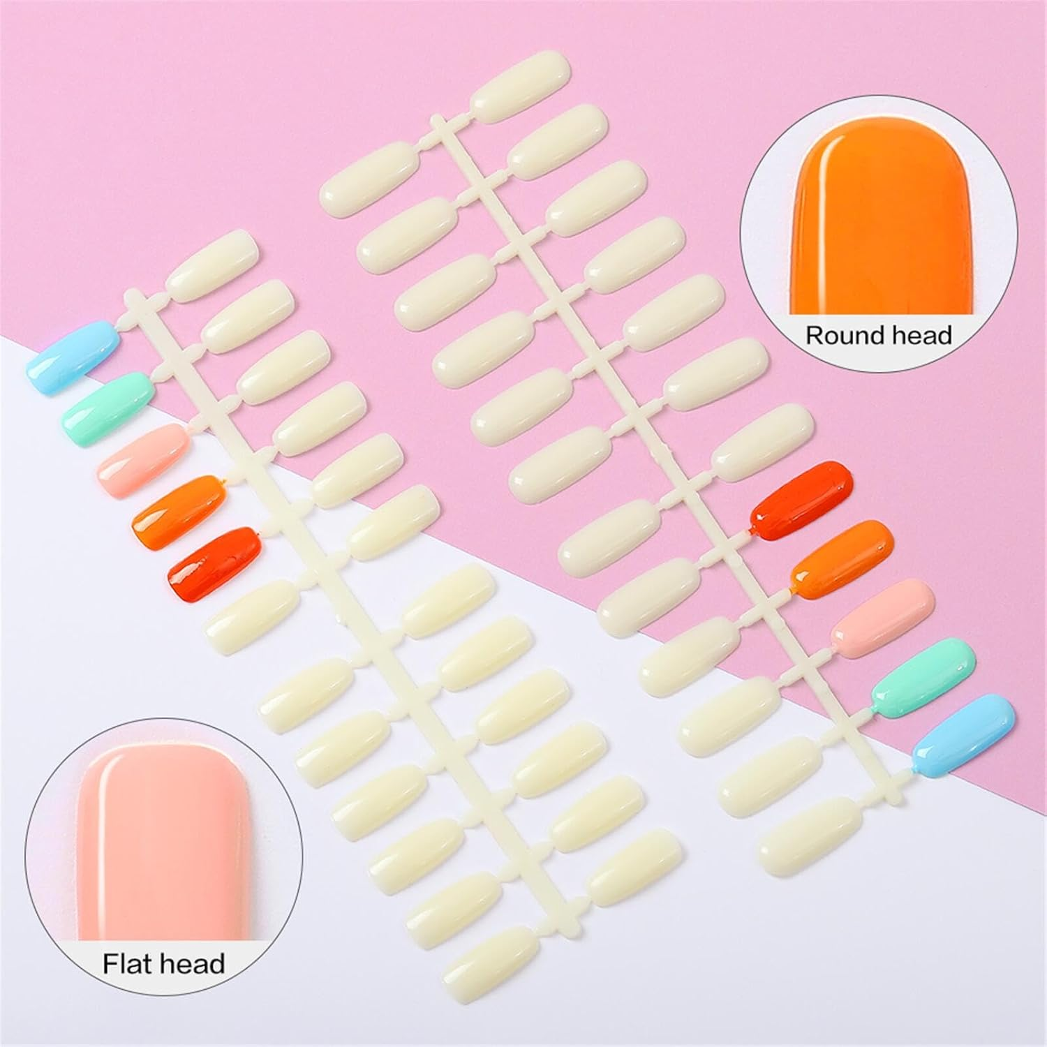 Acycoin2A 216 Nail Color Chart Display Gel Polish Color Book with False Nail Tips and Number Sticker image number 1