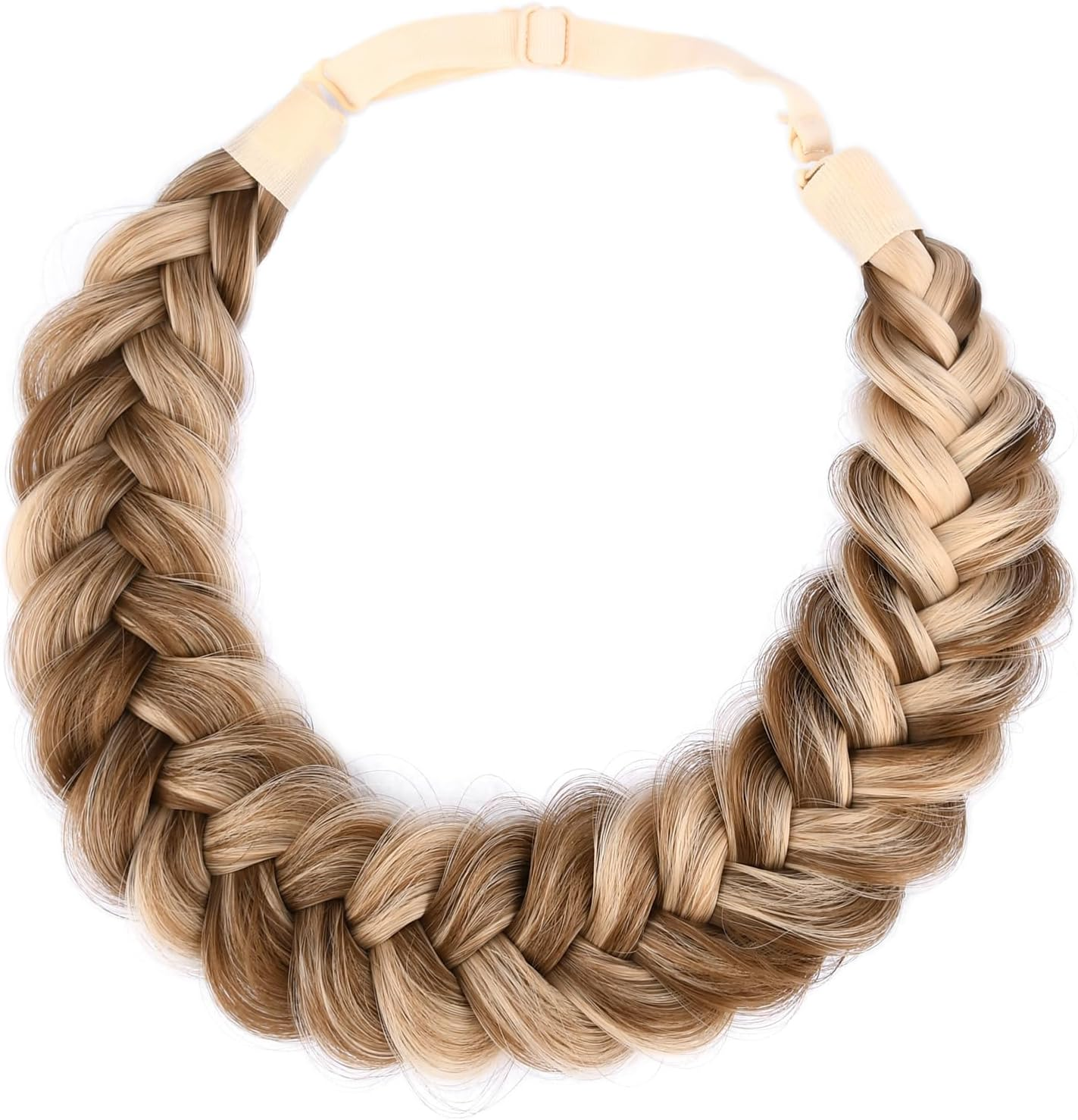 Gledola Messy Synthetic Hair Braided Headband Classic Chunky Wide Braided Headband (Highlighted) image number 5