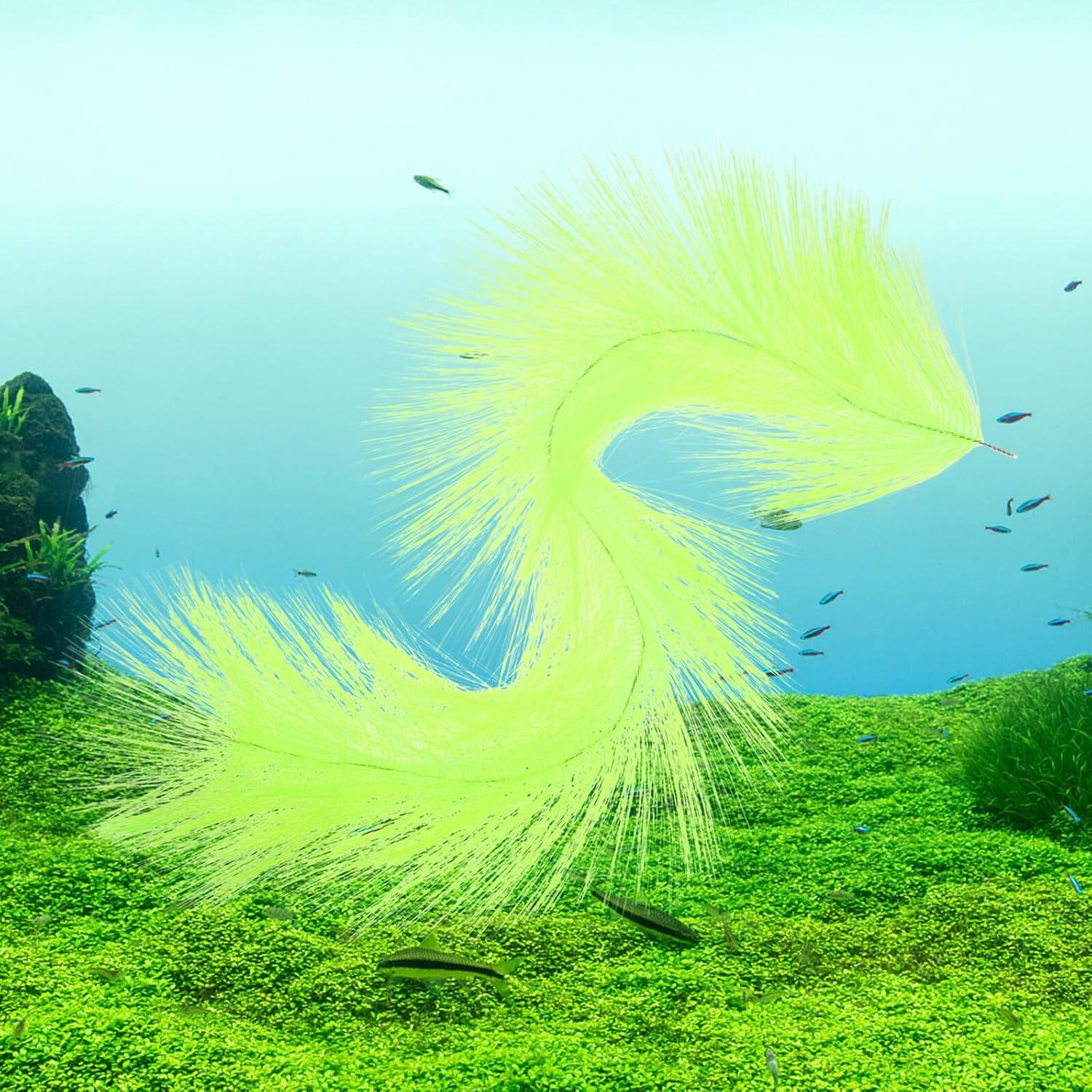 CORHAD Sturdy Fish Breeding Grass Brush for Aquarium Spawning Hatchery Realistic Decorative Floating Grass for Fish Egg Laying and Aquatic Pets Safe Habitat image number 4