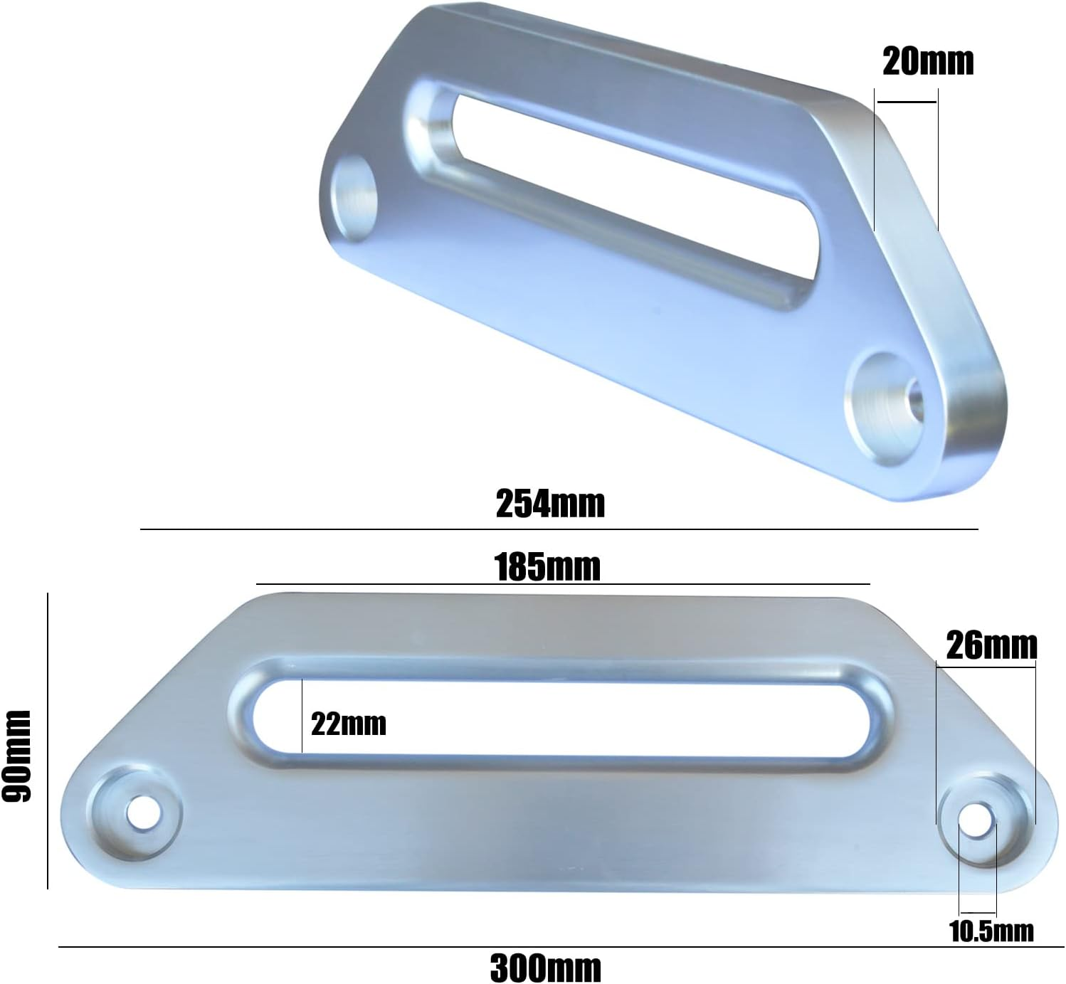 Winch Offset Hawse Fairlead 8000-17000Lbs Recovery Tow Alloy in Silver for Warn I-Max TJM Ironman ARB Tigerz image number 1