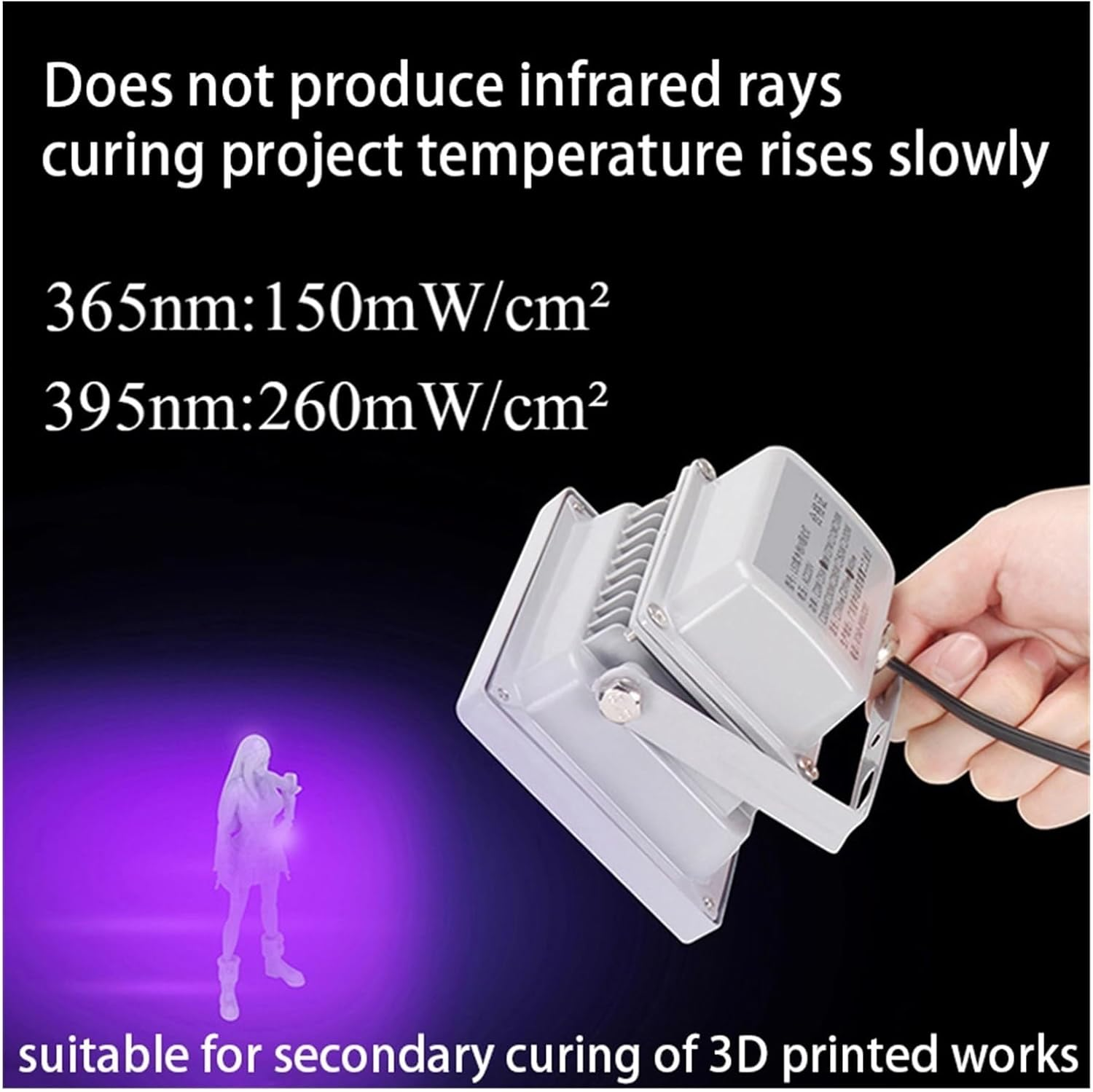 405Nm UV Lamp Ultraviolet LED Light UV Sensitive Photosensitive Resin DLP/SLA 3D Printer Model Works Secondary Curing Solidify for DIY Enclosures(365Nm)
