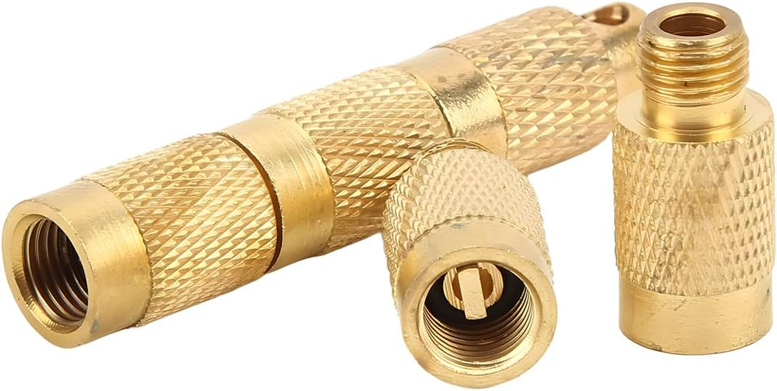 Mandark Car Tire Deflator Tool, 4 in 1 Brass Vehicle Air Pressure Deflation Valve Kit, Portable Automotive Tyre Relief Bleeder Set with Valve Caps Keychain, Universal for Offroad Vehicle image number 1