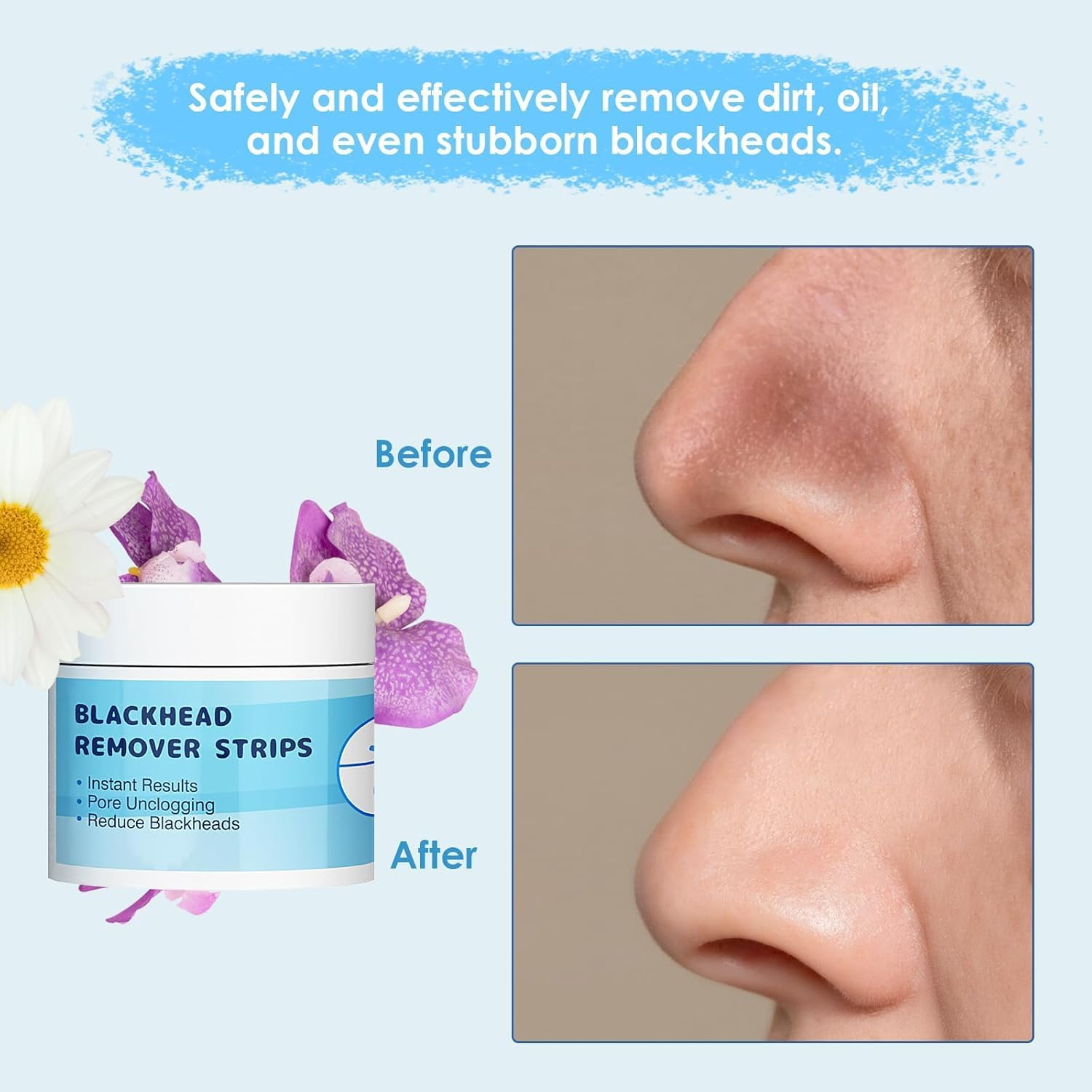 Blackhead Remover Strips, Deep Cleansing Pore Strips，Nose & Facial Pore Cleaner Kit with Pore Minimizer Serum(30G), Black Head Remover for Face & Nose image number 6