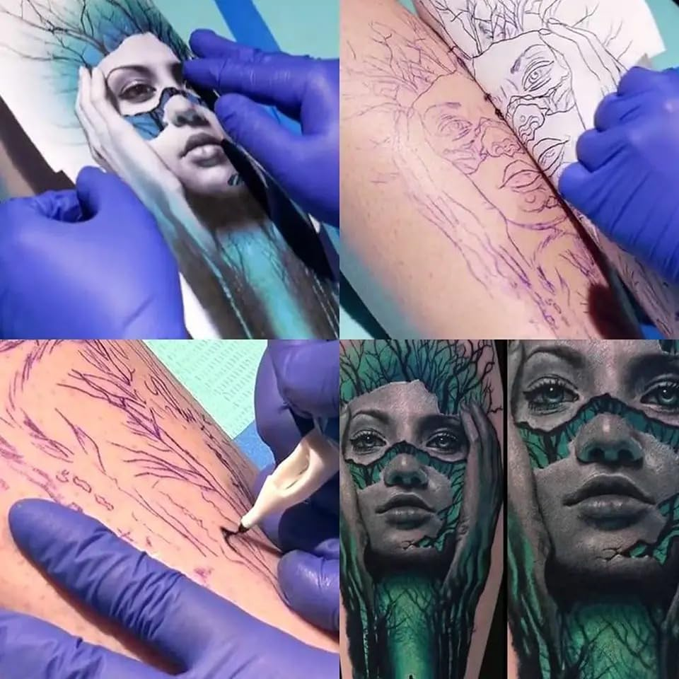 Tattoo Transfer Paper - Yuelong 30 Sheets Tattoo Stencil Paper Thermal Stencil Paper 4 Layers A4 Size DIY Tattoo Tracing Paper for Tattoo Transfer Kit Tattoo Supplies