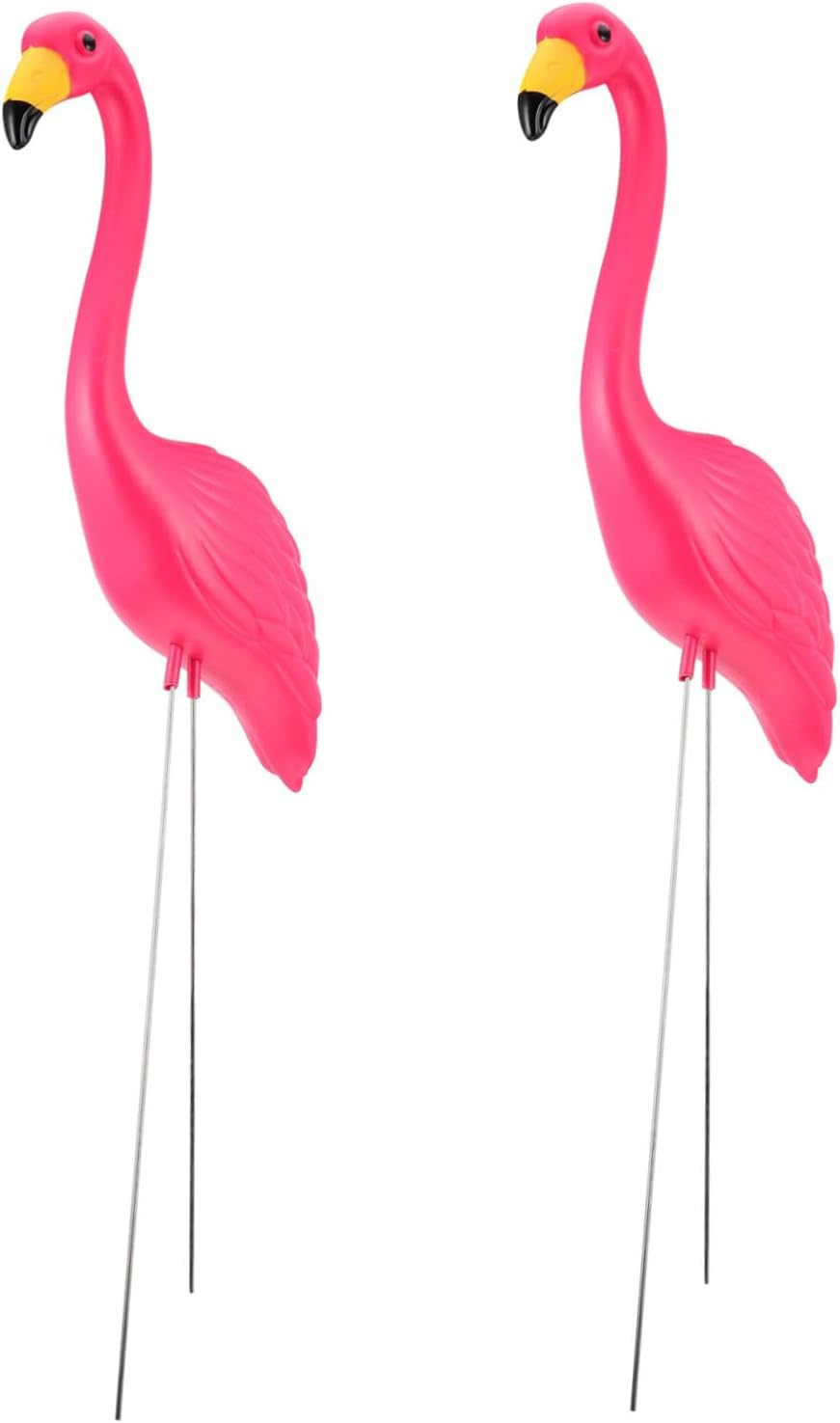 NULYLU 2Pcs Vivid Flamingo Garden Stake Decor Lifelike Flamingo Sculpture Lawn Insert Pink Decoration for Outdoor Spaces for Patios and Gardens image number 2