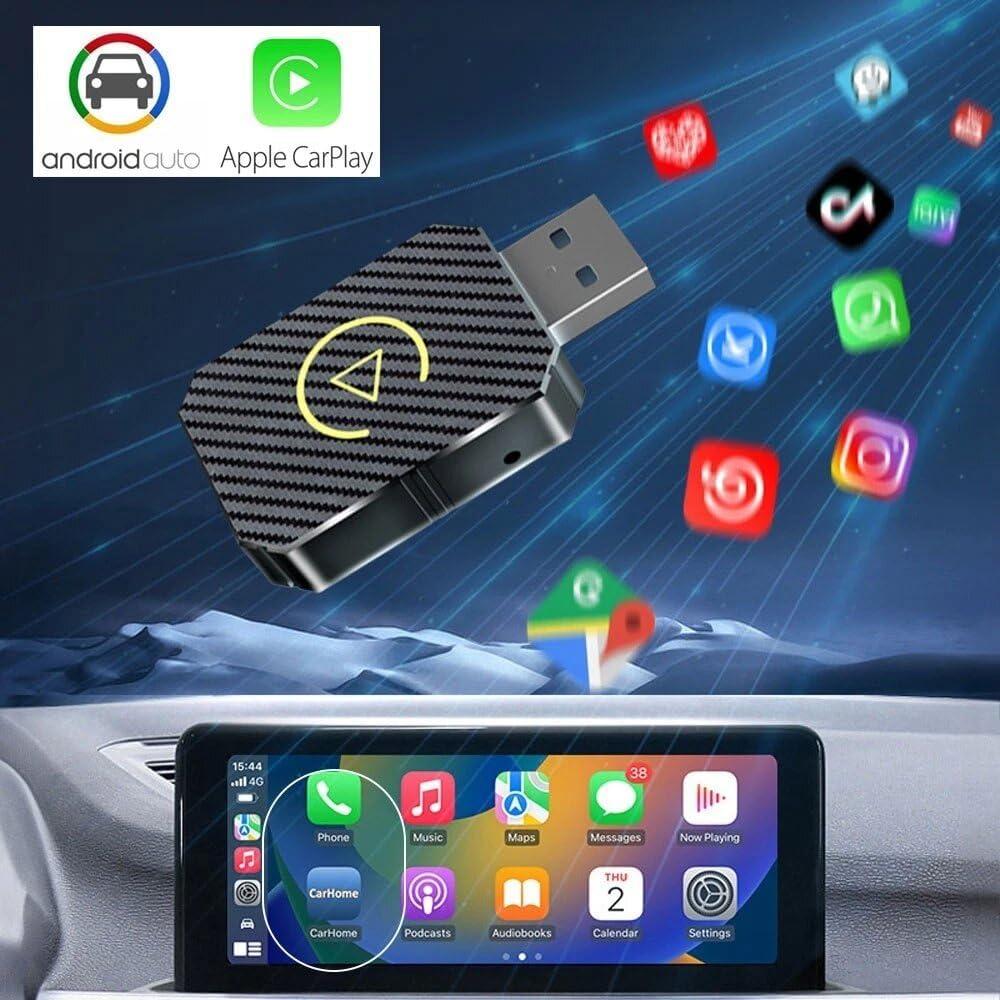 STEXX Wireless Carplay & Android Auto Adapter, Converts Wired to Wireless Carplay Adapter Plug & Play Dongle Compatible with Cars from 2016 & Iphone Ios/Android, with USB-C image number 1