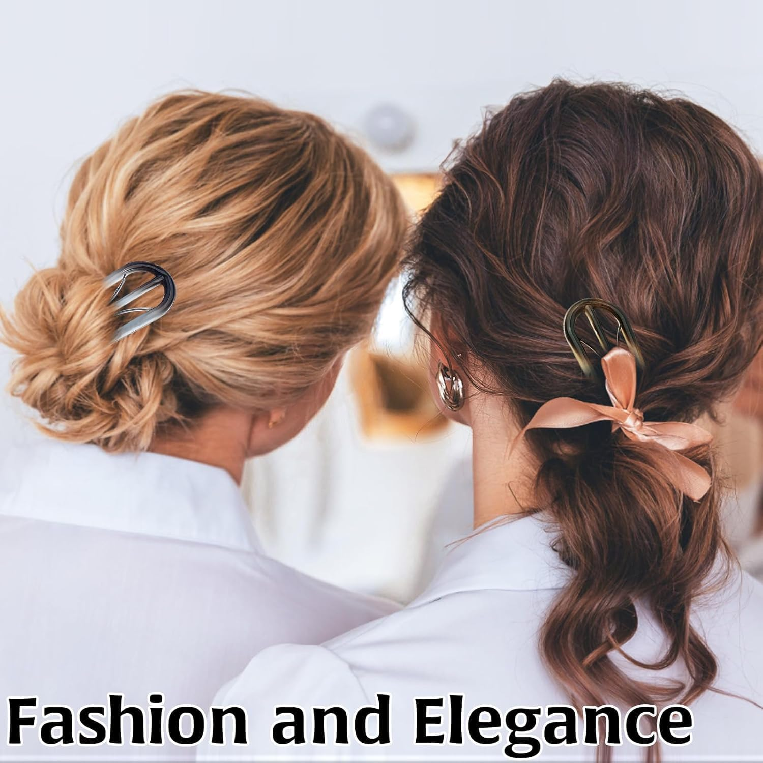 6Pcs U Shaped Hair Pins French Twist Forks - Retro Internal Teeth Clips and Sticks for Styling image number 5