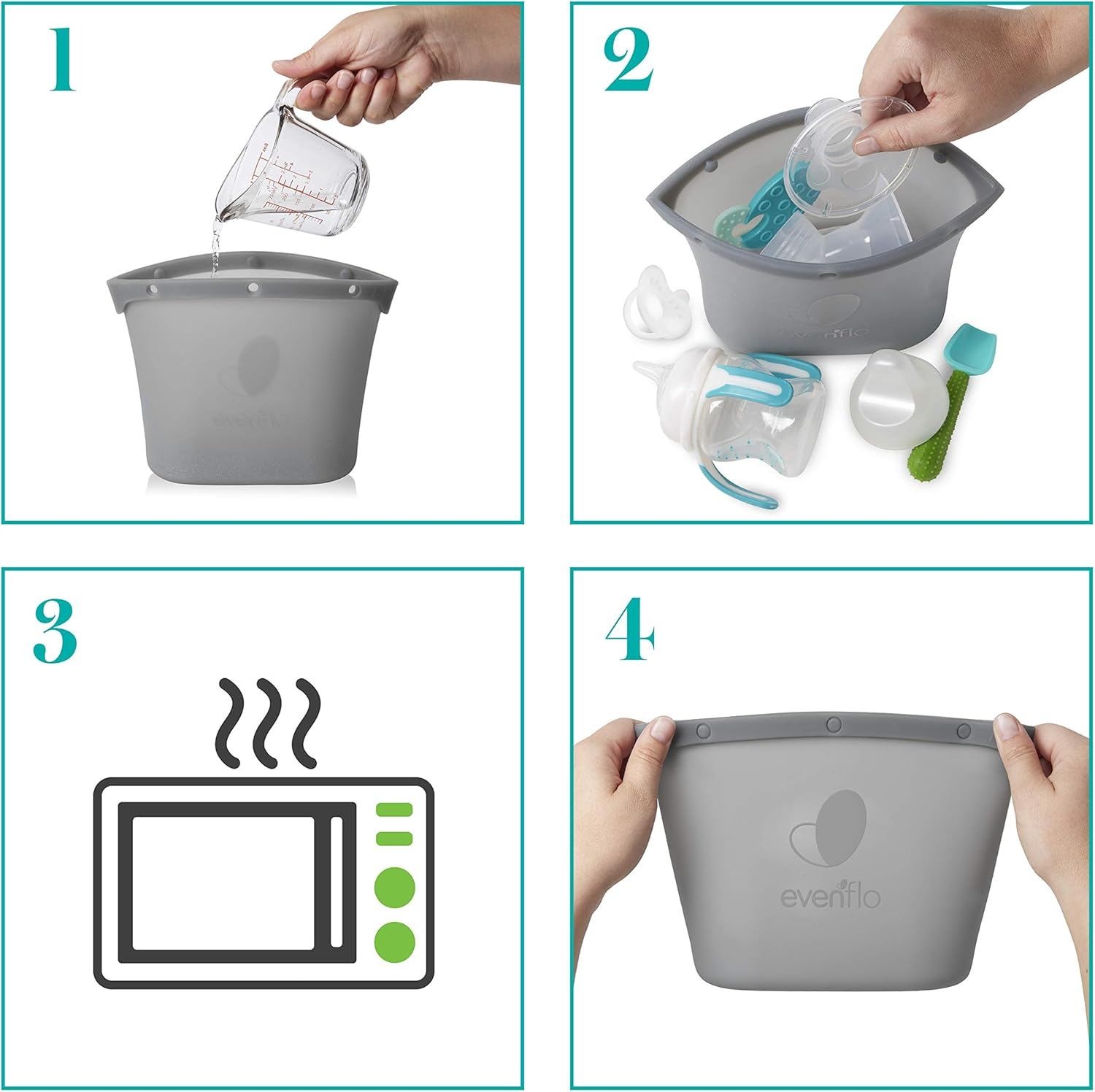 Silicone Steam Sanitizing Bag, Grey image number 1