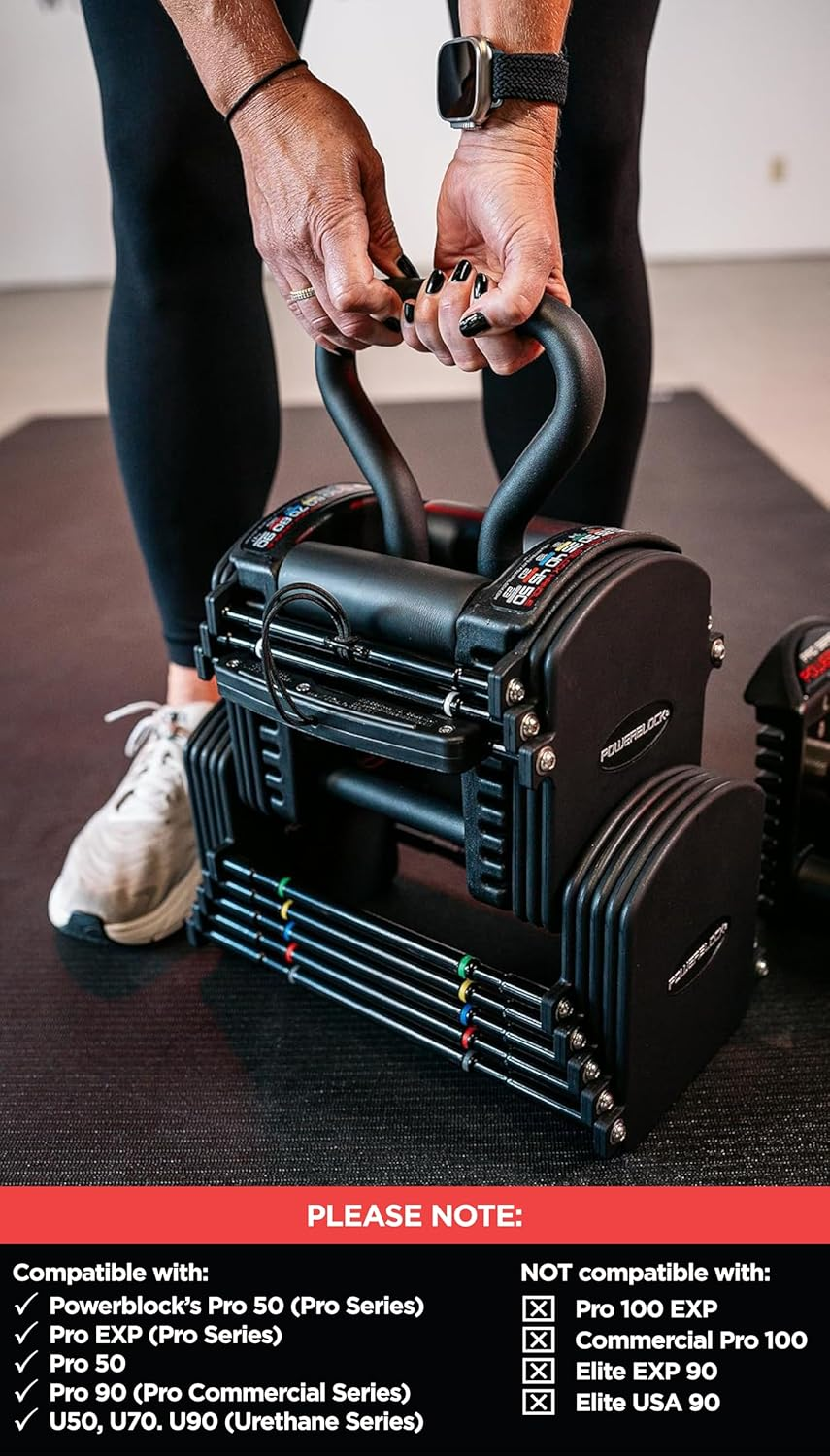 Powerblock Pro Series Kettlebell Handle &ndash; Compatible Pro Series Dumbbells, Strength Training Accessory, for Home Gym & Commercial Use, Workout Equipment image number 6