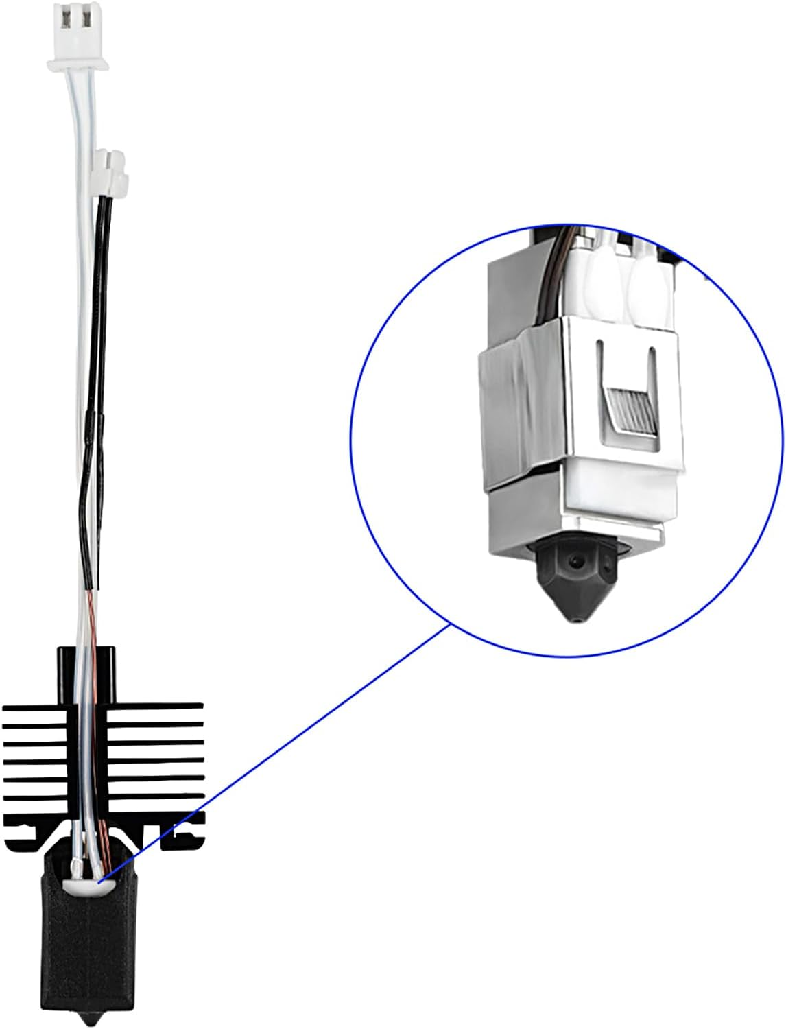 Twotrees Upgraded Hotend Kit with Plated Copper Heater Block Heatbreak High Temperature 500℃ with 32 Extra Nozzle and 1Pc Silicone Cover Compatible with Bambu Lab X1 Carbom Combo P1P 3D Printer image number 3