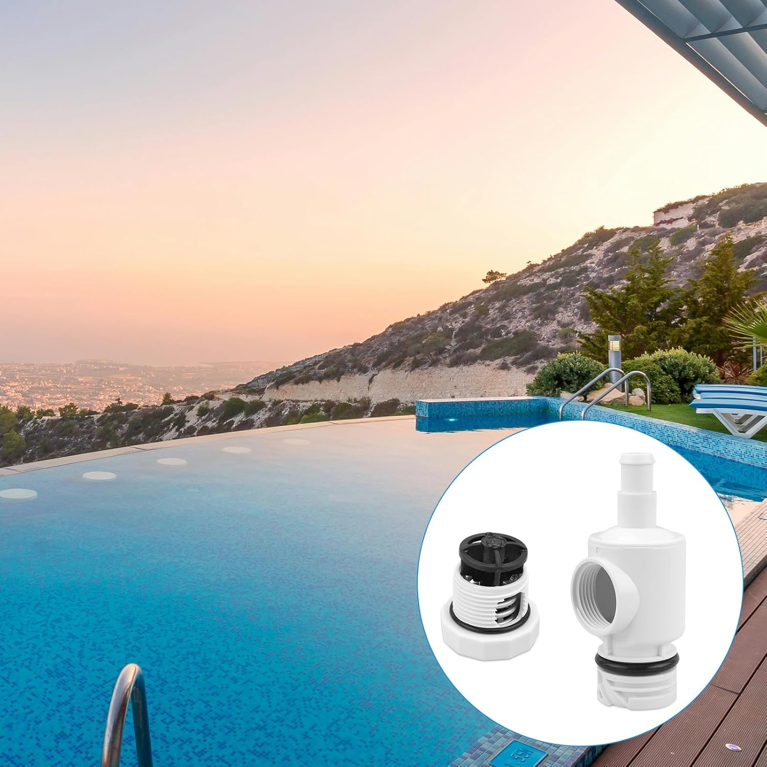 D29 UWF Quick Disconnect and 9-100-9002 Pressure Relief Valve Replacement Fit for Polaris Zodiac 180 280 380 Pool Cleaners Parts image number 2