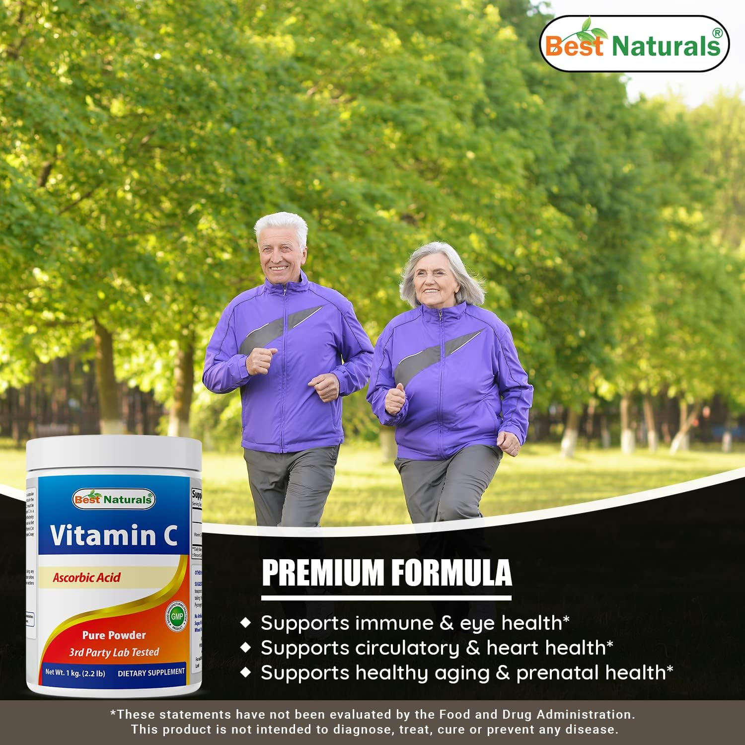 Best Naturals 100% Pure Vitamin C Powder Non-Gmo 1 Lb (454 Grams) Powder (Also Called Ascorbic Acid) (1 LB (Pack of 3)) image number 2