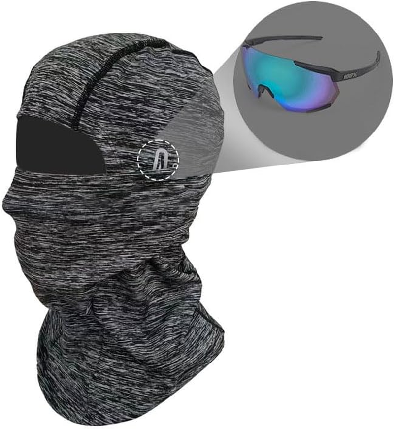 ZONADA Winter Skiing Face Protection Thermal Balaclava for Men and Women Helmet Liner Windproof Cold-Proof Fleece Riding Mask with Goggles Hole Black image number 5