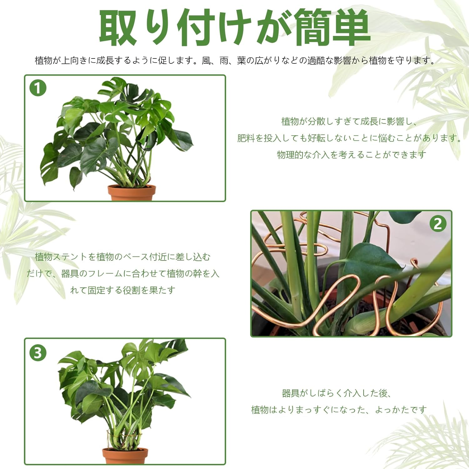 Charming Club Golden 30Cm 1PCS Plant Support for Monstera Potted Bendable Aluminum Wire Assisted Plant Growth Plant Lodging Prevention