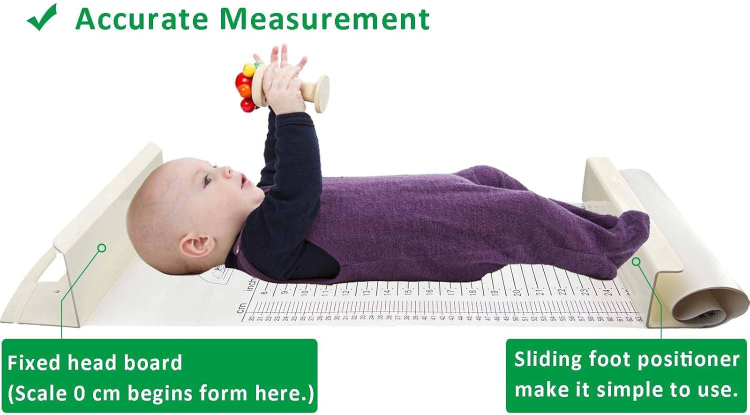 Baby Height Measuring Mat & Growth Chart - Infantometer Height Ruler for Newborns, Toddlers & Infants - Pediatrician Recommended Growth Chart for Home Use & Visits image number 6
